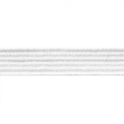 Резиновые нити с текстильным покрытием, шир. 6 мм ( упак.55 м/уп), цв.-белый - купить в Рыбинске. Цена: 210.75 руб.