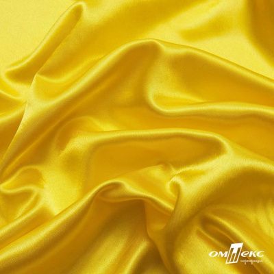 Поли креп-сатин 12-0643, 125 (+/-5) гр/м2, шир.150см, цвет жёлтый - купить в Рыбинске. Цена 155.57 руб.