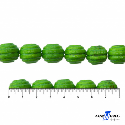 0309-Бусины деревянные "ОмТекс", 16 мм, упак.50+/-3шт, цв.019-зеленый - купить в Рыбинске. Цена: 62.22 руб.