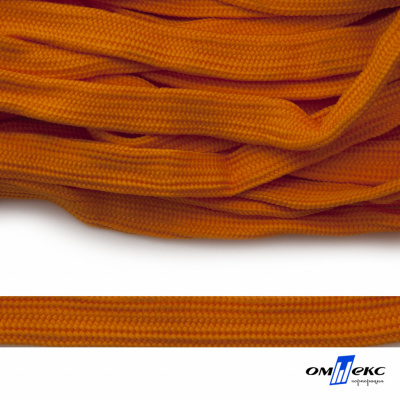 Шнур плетеный (плоский) d-12 мм, (уп.90+/-1м), 100% полиэстер, цв.267 - оранжевый - купить в Рыбинске. Цена: 8.62 руб.