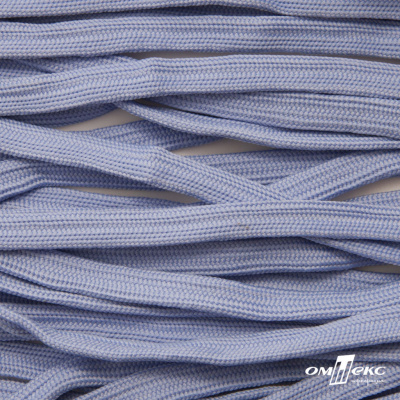 Шнур плетеный (плоский) d-12 мм, (уп.90+/-1м), 100% полиэстер, цв.259 - голубой - купить в Рыбинске. Цена: 8.62 руб.