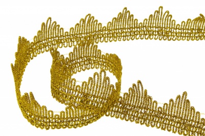 Тесьма металлизированная 8204, шир. 40 мм/уп. 13,7+/-1 м, цвет золото - купить в Рыбинске. Цена: 420.42 руб.