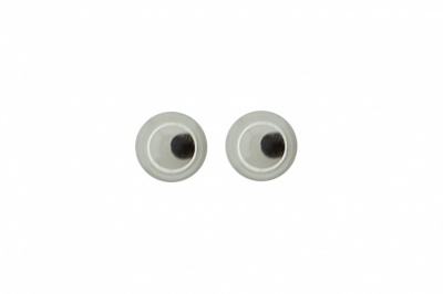 Глазки для игрушек, круглые, с бегающими зрачками, 3 мм/упак.100+/-5 шт, цв. -черно-белые - купить в Рыбинске. Цена: 25.40 руб.