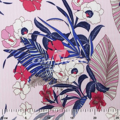 Плательная ткань "Фламенко" 18.1, 80 гр/м2, шир.150 см, принт растительный - купить в Рыбинске. Цена 239.03 руб.