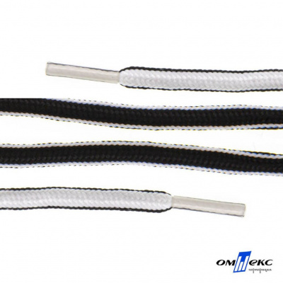 Шнурки #4-27, круглые 130 см, двухцветные (черно/белый) - купить в Рыбинске. Цена: 47.04 руб.
