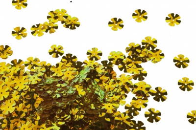 Пайетки "ОмТекс" россыпью,DOUBLE SIDED GOLD,цветок 14 мм/упак.50 гр, цв. 0460-золото - купить в Рыбинске. Цена: 80.93 руб.