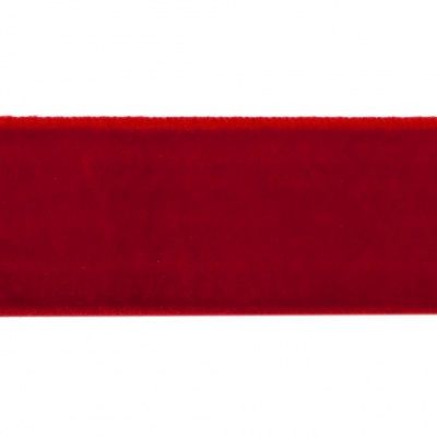 Лента бархатная нейлон, шир.25 мм, (упак. 45,7м), цв.45-красный - купить в Рыбинске. Цена: 991.10 руб.