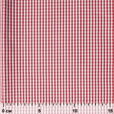 Ткань сорочечная Клетка Виши, 115 г/м2, 58% пэ,42% хл, шир.150 см, цв.5-красный, (арт.111) - купить в Рыбинске. Цена 306.69 руб.