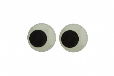 Глазки для игрушек, круглые, с бегающими зрачками, 18 мм/упак.20+/-2 шт, цв. -черно-белые - купить в Рыбинске. Цена: 25.40 руб.