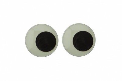 Глазки для игрушек, круглые, с бегающими зрачками, 24 мм/упак.50+/-2 шт, цв. -черно-белые - купить в Рыбинске. Цена: 60.32 руб.