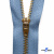 Молнии джинсовые металл т-5, 18 см латунь (YG), цв.-деним (231) - купить в Рыбинске. Цена: 22.80 руб.