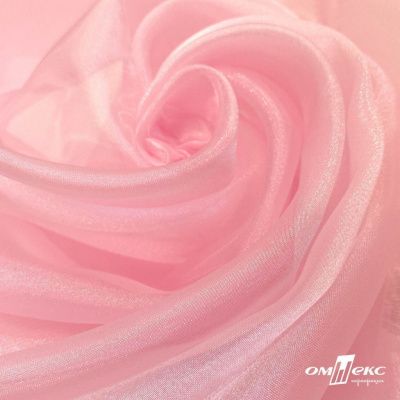 Ткань органза, 100% полиэстр, 28г/м2, шир. 150 см, цв. #47 розовая пудра - купить в Рыбинске. Цена 86.24 руб.