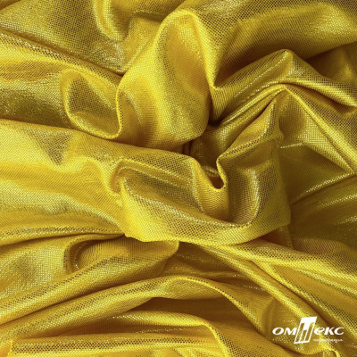 Трикотажное полотно голограмма, шир.140 см, #602 -жёлтый/жёлтый - купить в Рыбинске. Цена 385.88 руб.