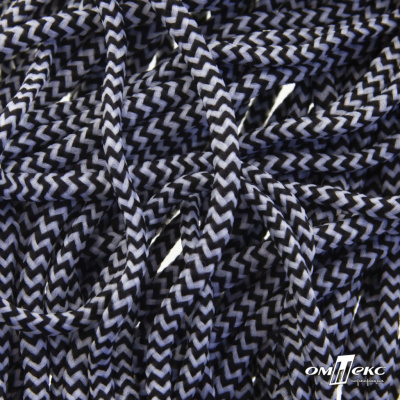 Шнурки #107-16, круглые 130 см, двухцветные цв.серый/чёрный - купить в Рыбинске. Цена: 31.89 руб.