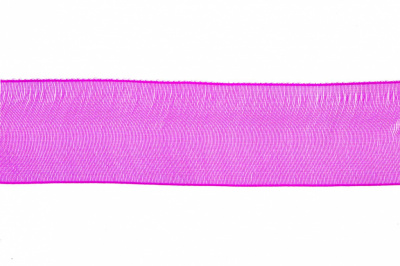 Лента органза 1015, шир. 10 мм/уп. 22,8+/-0,5 м, цвет ярк.розовый - купить в Рыбинске. Цена: 38.39 руб.