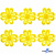 Кружево гипюр "Ромашка" 0575-1169, шир. 25 мм/уп.13,7 м, цвет 8208-жёлтый - купить в Рыбинске. Цена: 289.76 руб.