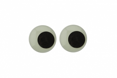 Глазки для игрушек, круглые, с бегающими зрачками, 15 мм/упак.50+/-2 шт, цв. -черно-белые - купить в Рыбинске. Цена: 46.92 руб.
