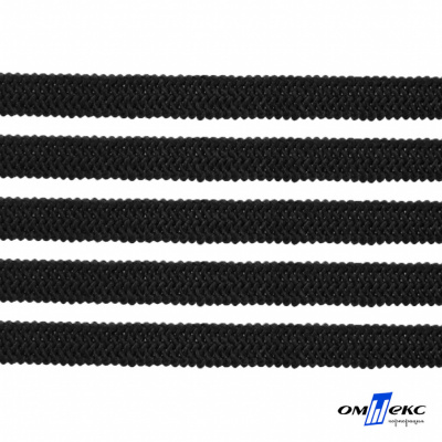 Лента эластичная вязанная (резинка) 4 мм (200+/-1 м) 400 гр/м2 черная бобина "ОМТЕКС" - купить в Рыбинске. Цена: 1.78 руб.