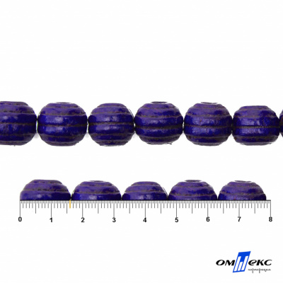 0309-Бусины деревянные "ОмТекс", 16 мм, упак.50+/-3шт, цв.018-фиолет - купить в Рыбинске. Цена: 62.22 руб.