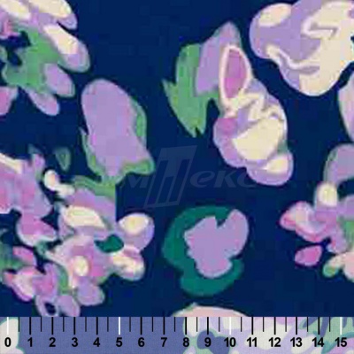Штапель принт (100% вискоза) D4,C3, 110 гр/м2, шир.140см, принт цветы/василёк - купить в Рыбинске. Цена 343 руб.