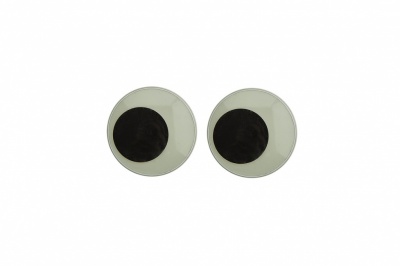 Глазки для игрушек, круглые, с бегающими зрачками, 12 мм/упак.50+/-2 шт, цв. -черно-белые - купить в Рыбинске. Цена: 38.32 руб.