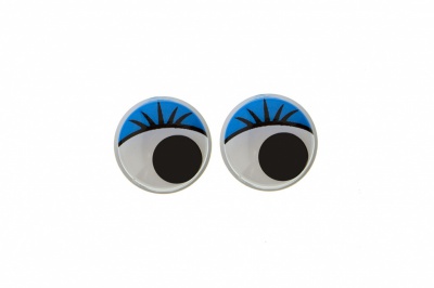 Глазки для игрушек, круглые, с бегающими зрачками, 8 мм/упак.50+/-2 шт, цв. -синий - купить в Рыбинске. Цена: 59.05 руб.