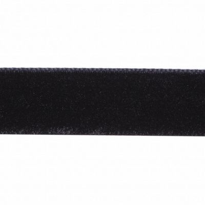 Лента бархатная нейлон, шир.12 мм, (упак. 45,7м), цв.03-черный - купить в Рыбинске. Цена: 448.27 руб.