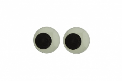 Глазки для игрушек, круглые, с ресничками, 10 мм/упак.50+/-2 шт, цв. -черно-белые - купить в Рыбинске. Цена: 21.24 руб.