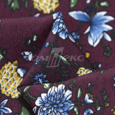 Плательная ткань "Фламенко" 4.1, 80 гр/м2, шир.150 см, принт растительный - купить в Рыбинске. Цена 259.21 руб.