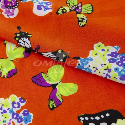 Плательная ткань "Софи" 7.1, 75 гр/м2, шир.150 см, принт бабочки - купить в Рыбинске. Цена 241.49 руб.