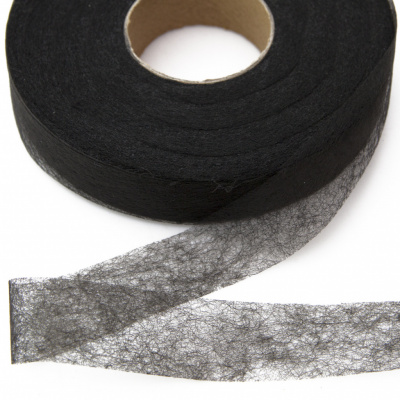 Прокладочная лента (паутинка) DF23, шир. 25 мм (боб. 100 м), цвет чёрный - купить в Рыбинске. Цена: 2.10 руб.
